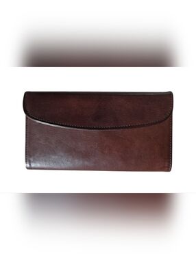 Vintage Coach Mahogany Water Buffalo Leather Combination Tri-fold Wallet 4730